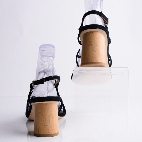 Joie Womens Black Suede Leather Malti Strappy Buckle Heeled Sandals EU 39 US 9 - Picture 6 of 9